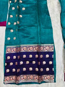 Elegant Teal Kurta Set with Brocade Trim