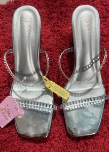 Silver Heeled Sandals