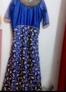 Blue🔵 Partywear Long Gown For 38 Bust