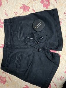 BeBe black denim shorts
