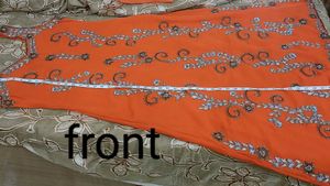 Vibrant Orange Embroidered gown