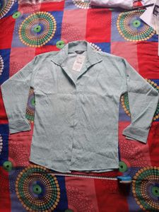 Light Blue Textured Open Cardigan