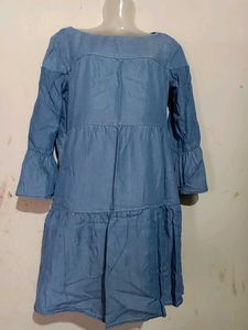 Blue Bell Sleeve Denim Dress.