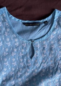 Embroidered Blue Kurta