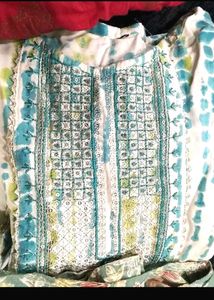 Blue &amp; White Tie-Dye Kurta