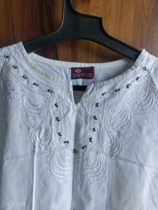 Embroidered White Top