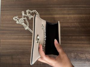 Stylish Taupe Chain Shoulder Bag