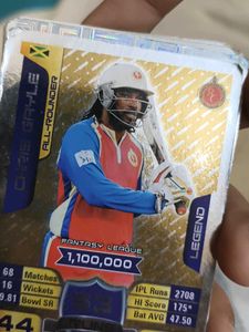 Total of ten cricket attax trading cards