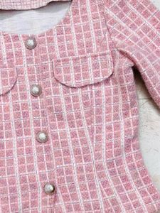 Couture Custom-Made Pink Tweed Top 🎀