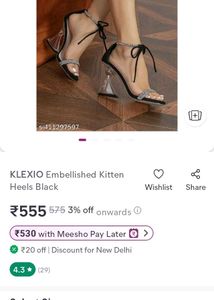 Sparkling Black Heeled Sandals