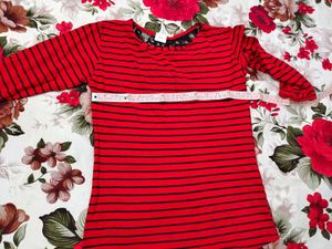 Red Striped Long Sleeve T-Shirt