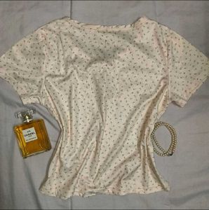 Coquette floral printed top