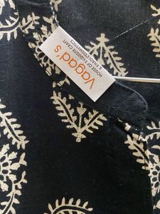 Black cotton Kurta printed