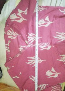 Pink Floral Print women's Long kurta