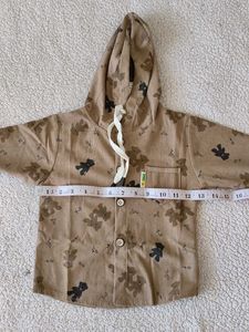 Cute Teddy Bear Print Hooded Shirt