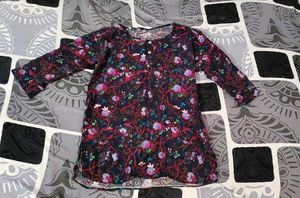 Floral Print Button-Up Tunic Top