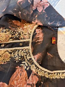 Elegant Black Floral Kurta Set