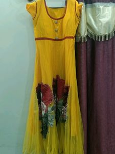 Yellow Anarkali Dress With Dupatta