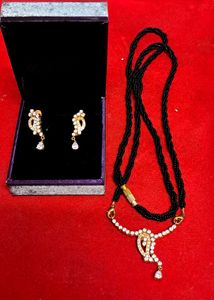 Elegant Mangalsutra & Earring Set💃💃