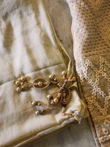 Elegant Beige Lace Kurta