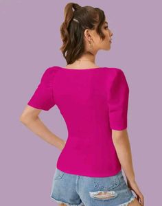 Vibrant Pink Puff Sleeve Top