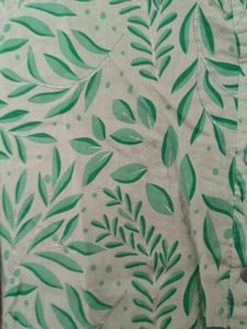 Green Leaf Print Kurta