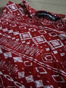 Red Tribal Print Sleeveless Top