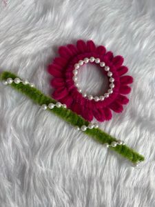 Fuchsia Flower Pearl Hair Clip