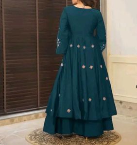 New  Elegant teal kurta set with dupatta