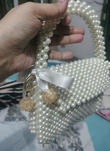 handmade Pearl Beaded Handbag