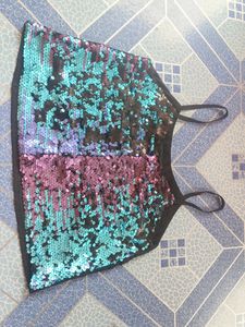 Pary Wear Top For Girls In Black Colour