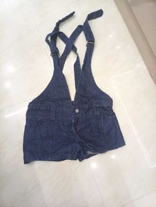 Denim Short Overalls Jumpsuit