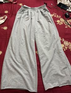 Gray Wide Leg Sweatpants
