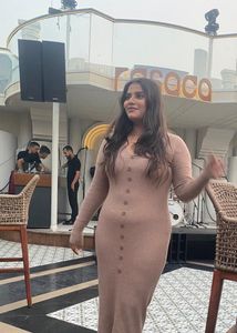 Ribbed Button-Front Midi Dress