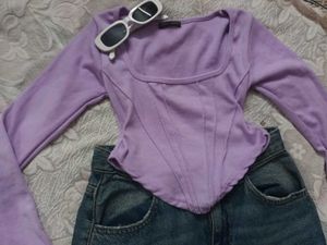 Lavender Corset Long Sleeve Top
