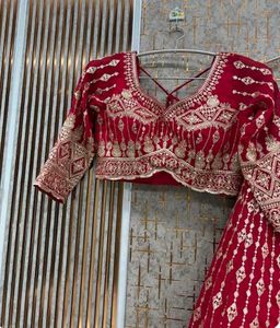 Red Embroidered Lehenga Choli
