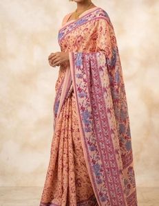 Beautiful Peach Floral Saree