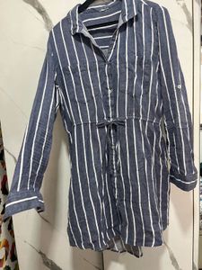 Long Blue Striped Shirt