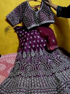 Exquisite Embroidered wine Lehenga Choli