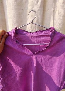 Purple Cotton Blend Kurta
