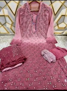 Chikankari Mirror Work Kura Set