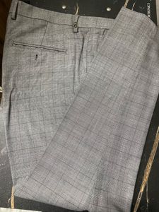 Men's Grey Plaid Dress Pants
