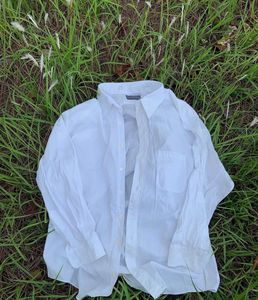 Classic White Men's Button-Up Shirt