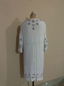 Embroidered White Kimono