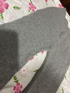 women’s winter Grey Bell Bottom Knit Pants