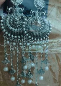 Oxidised Dangle Jhumka Earrings
