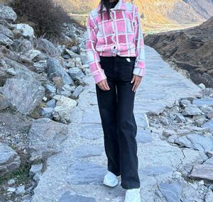 Pink Plaid Fleece Jacket