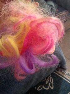 Cute Fluffy Unicorn Toy ( light with saund)
