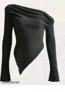 y2k asymmetrical black off shoulder top