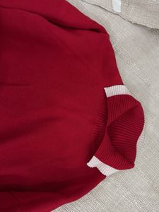 Vibrant Red Mock Neck Sweater